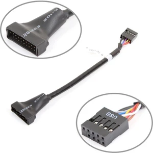 4584 9 Pin USB 2.0 Dişi - 19 Pin USB 3.0 Erkek Çevirici Dönüştürücü Adaptör Kablosu