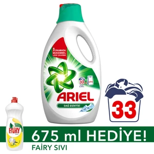 Sıvı Çamaşır Deterjanı Dağ Esintisi 33 Yıkama Beyazlar ve Renkliler İçin + Fairy Sıvı Bulaşık Deterjanı 675 ml
