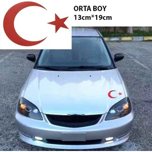 Tvet Ay Yıldız Araba Oto Sticker ( 13Cm * 19Cm )