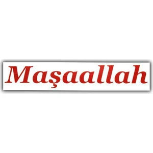 Tvet Maşaallah Yazı Araba Oto Sticker Büyük ( 10Cm * 57Cm )