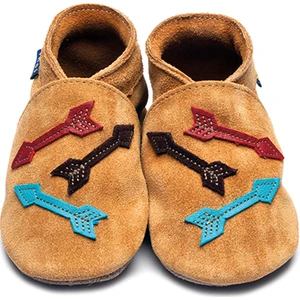 İnch Blue Hakiki Deriden Patik Arrows Tan Suede
