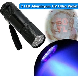 Taşınabilir 9 Led Ultra Violet El Feneri - Uv El Feneri