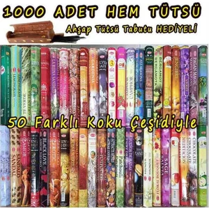 1000 Adet Tütsü + Ahşap Tütsü Tabutu - 20 Şerli 50 Farklı Koku
