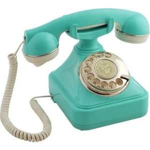 Anna Bell Turkuaz Gümüş Çevirmeli Klasik Telefon