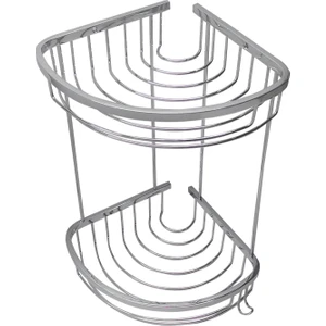 Neta Banyo İkili Metal Oval Köşe Banyo Rafı / Krom