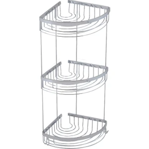 Neta Banyo Üçlü Metal Oval Köşe Banyo Rafı / Krom