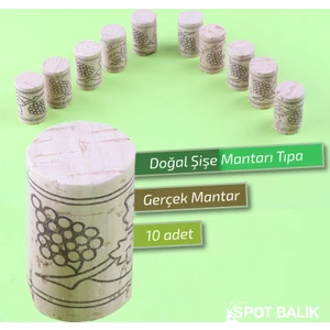 Spotbalık Doğal Şişe Mantarı Tıpa 10'Lu