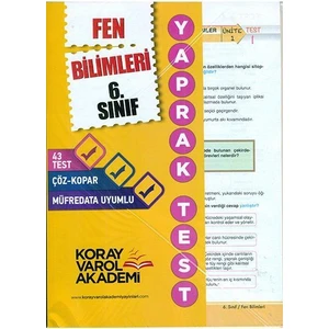 Koray Varol Akademi 6.Sınıf Fen Bilimleri Yaprak Test