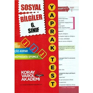 Koray Varol Akademi 6.Sınıf Sosyal Bilgiler Yaprak Test