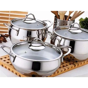 Gizem 3Lü Inox Tencere Takımı 6 Parça