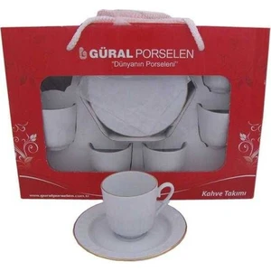 Güral Porselen Porselen Yaldızlı Fincan Takımı