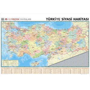 Harita Türkiye Siyasi Haritası 70x100 Çitalı Yazılıp Silinebilir