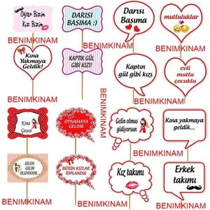 Kına Gecesi Pankartları Konuşma Balonları 20 Ad. Kına Malzemeleri