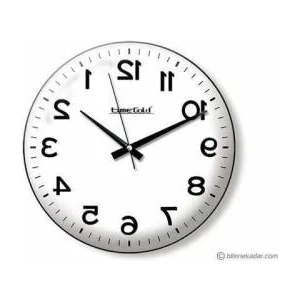 M3 Decorium 33Cm Bombe Camlı Renkli Ters Çalışan Aynadan Okunan Duvar Saati