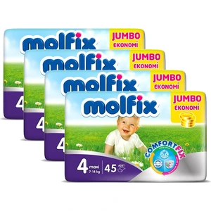 Bebek Bezi Comfort Fix Jumbo 4'Lü Paket 4 Beden 180 Adet