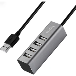 4 Port USB Çoklayıcı Alüminyum Gövdeli Koyu Gri