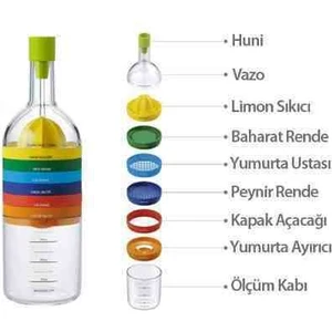 8 Bin Tools Şişe Şeklinde Mutfak Seti (8 Parça)
