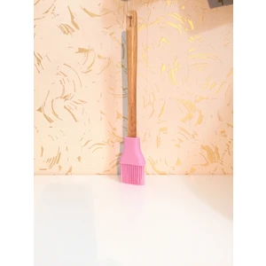 d-sign home Bambu Saplı Silikon Fırça-Pembe