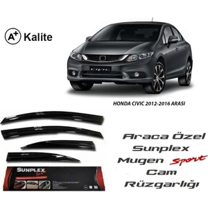 Honda Civic 2013-2016 Arası Sunplex Mugen Tip 4'Lü Cam Rüzgarlığı