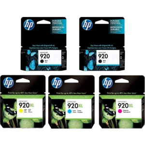 920 SİYAH 2' Lİ / 920XL RENKLİ CD972A / CD973A / CD974A Orijinal 4'Lü Kartuş Seti