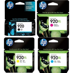 920 SİYAH / 920XL RENKLİ CD972A / CD973A / CD974A Orijinal 4'Lü Kartuş Seti