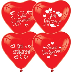 50 Adet Seni Seviyorum Kalp Balon