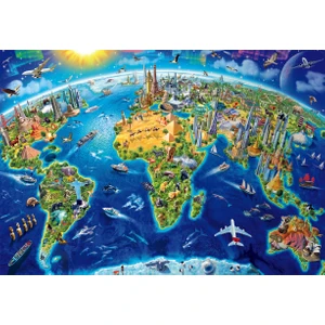 Educa Puzzle World Landmarks Globe 2000 Parça Puzzle
