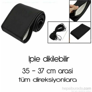 Direksiyon Kılıfı Dikmeli Suni Deri Düz Siyah