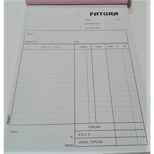 Fatura Defteri No:3 Otokopili 2 Nüsha