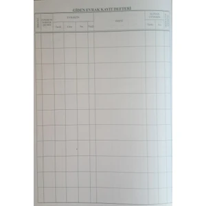 Giden Evrak Kayıt Defteri Ciltli 96 Yaprak