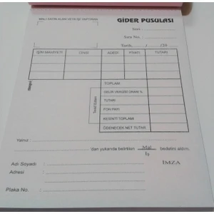 Gider Pusulası Otokopili 2 Nüsha