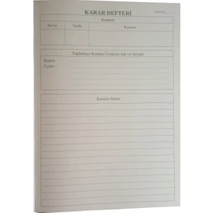 Karar Defteri Ciltli 144 Yaprak
