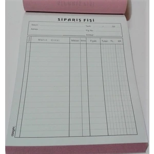 Sipariş Fişi No:3 Otokopili 3 Nüsha 6 lı Paket