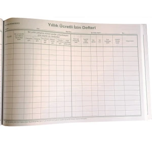 Yıllık Ücretli İzin Defteri Ciltli 96 Yp.