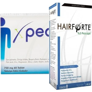 Hairforte Xpecia 60 Tablet + Hairforte  Sprey Erkek Set