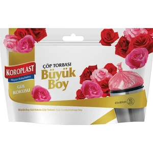 Gül Kokulu Büyük Boy Çöp Torbası 10'lu 65x80 cm