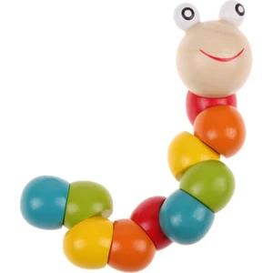 Sevimli Tırtıl Bebek Aktivite Oyuncağı İlk Tırtılım Ahşap Oyuncak