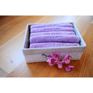 Yoga Academy Havlusu, 50X30 Cm, %100 Pamuk, Lila Renkli Nakışlı Havlu