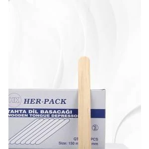 Her-Pack Tahta Dil Basacağı Ağda Spatulası 100 Adet