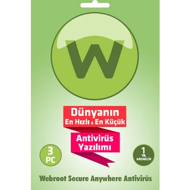 Webroot SecureAnywhere Antivirus 3 Kullanıcı 1