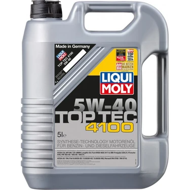 Liqui Moly Top Tec 4100 5W-40 5 Litre Motor Yağı (Üretim Yılı: