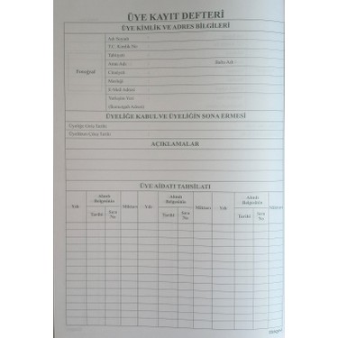 Ozkan Uye Kayit Defteri Ciltli 96 Yaprak Fiyati