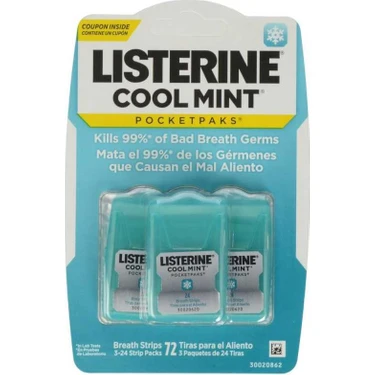Listerine Cool Mint Nefes Tazeleyici Strip 72'li