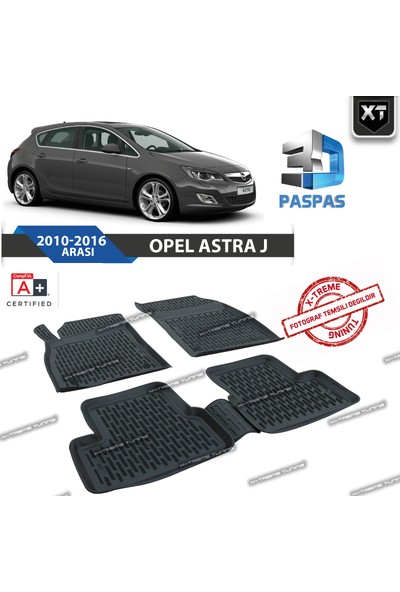 Xt Opel Astra J 3D Havuzlu Paspas 2009-2015 Arası
