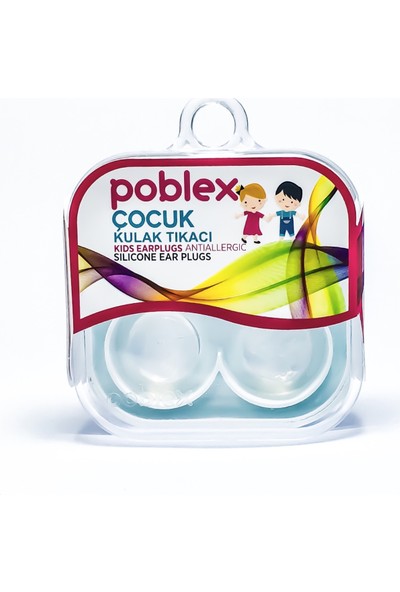 Poblex Çocuk Silikon Kulak Tıkacı 1 Çift (2 adet) Kutulu
