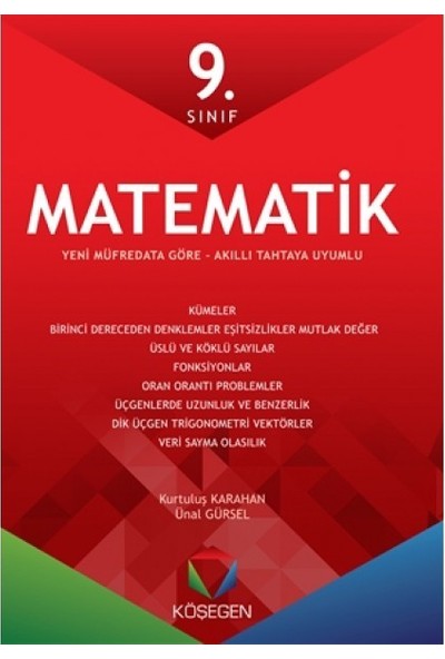 Köşegen Yayınları Köşegen 9.Sınıf Matematik Fasikül Seti