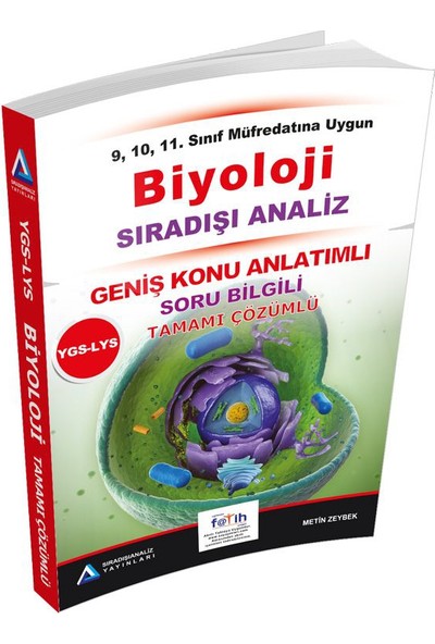 Sıradışı Analiz YGS LYS Biyoloji Tamamı Çözümlü Konu Özetli - Metin Zeybek