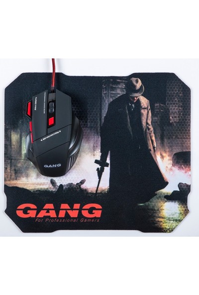 Gang GM-01 7 Tuşlu RGB Led Işıklı Kablolu Oyuncu Mouse + Mouse Pad