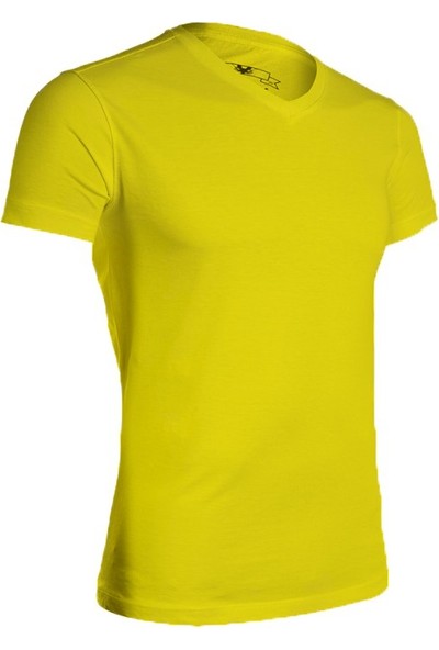 Wgust V Yaka T-Shirt ( Sarı )