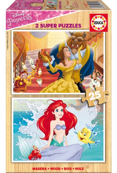 Educa Puzzle Disney Princesses 2 X 25 Parça Ahşap Puzzle